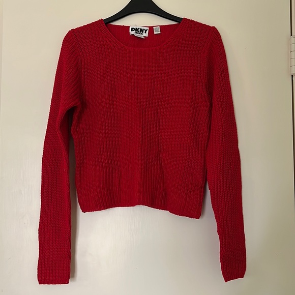DKNY Red Knit Sweater - Picture 1 of 3